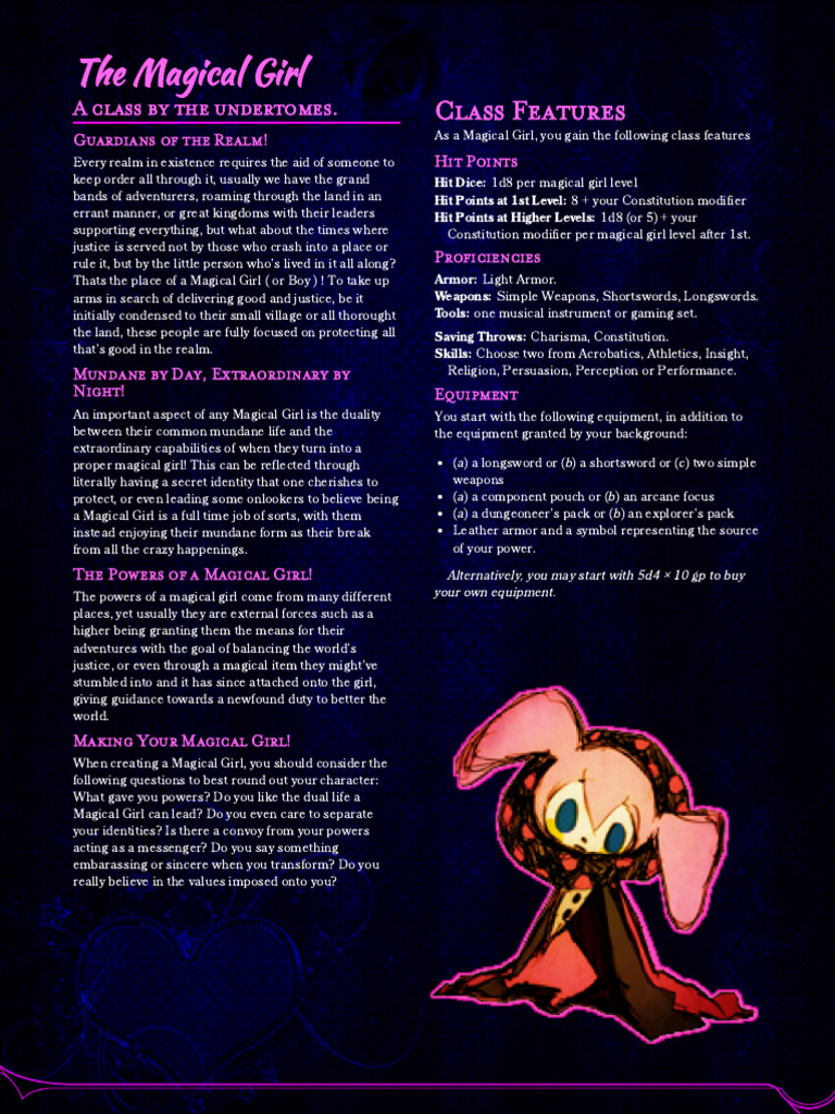 Magical Girl Class Guide for RPGs | PDF