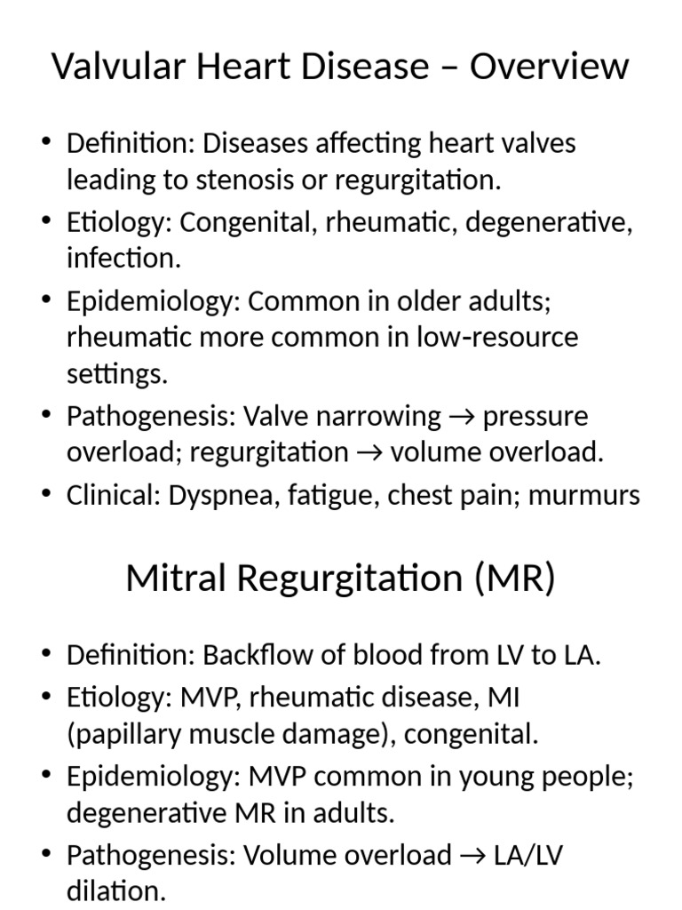 Overview of Valvular Heart Disease | PDF | Thorax (Human Anatomy ...