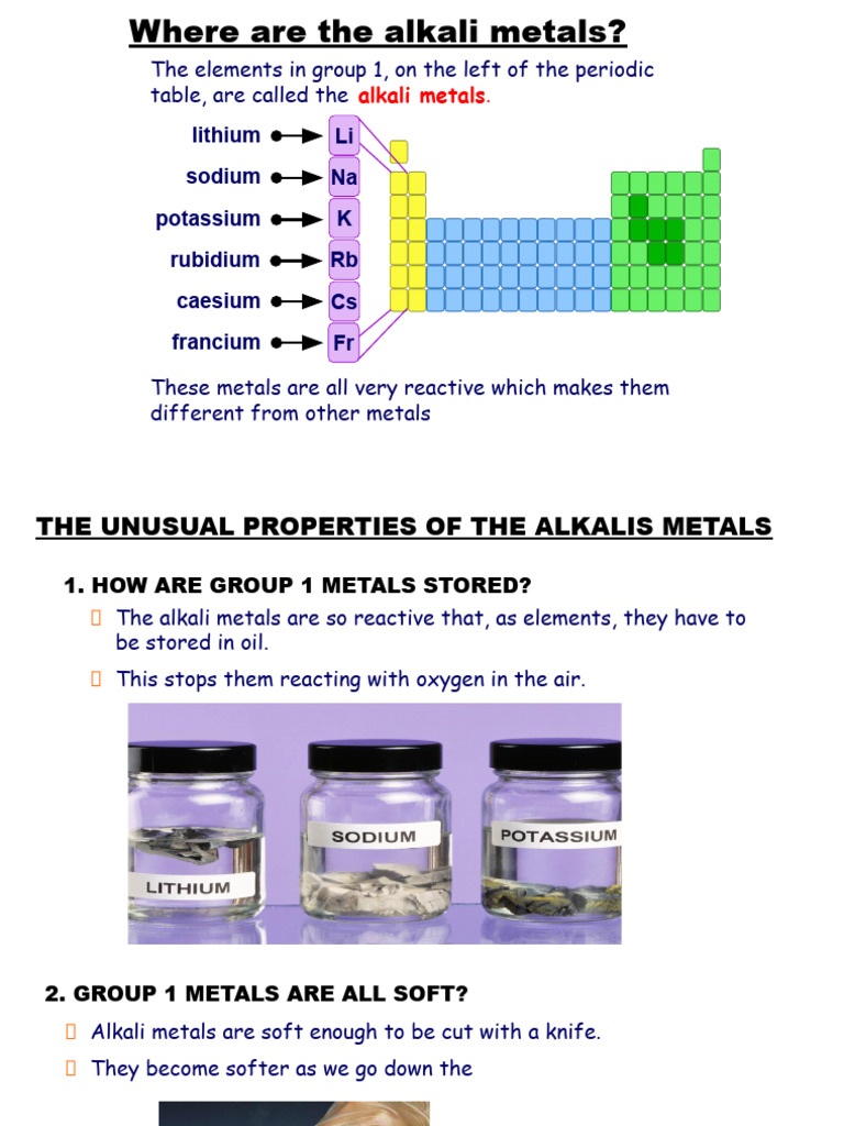 Properties and Reactivity of Alkali Metals | PDF | Sodium | Periodic Table