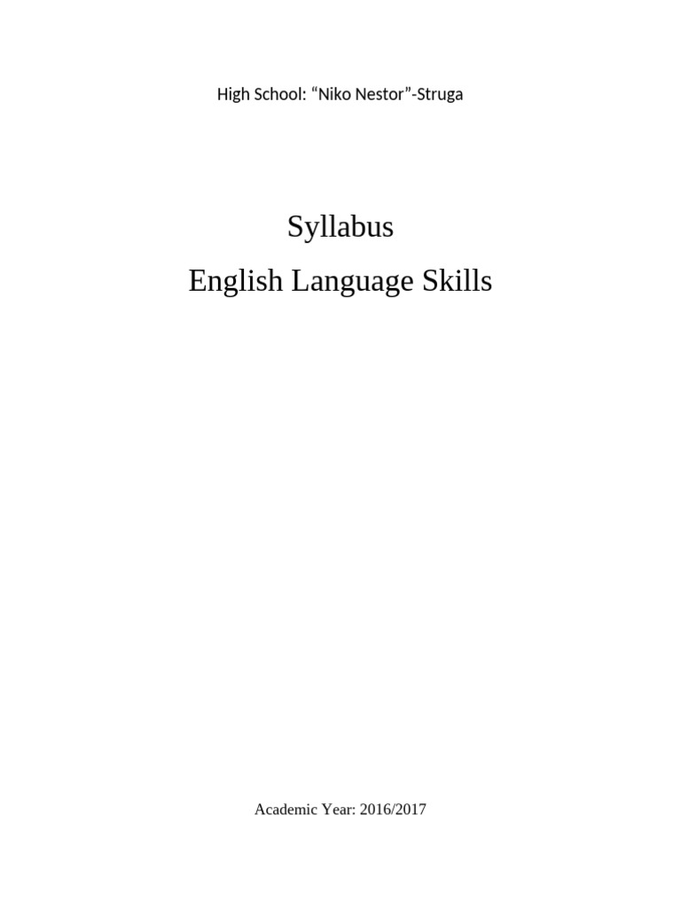 Syllabus-1 | PDF | Essays | Vocabulary