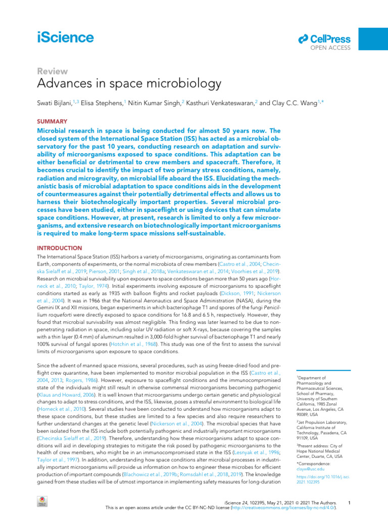 Advances in Space Microbiology Research | PDF | Dna Repair | Biofilm