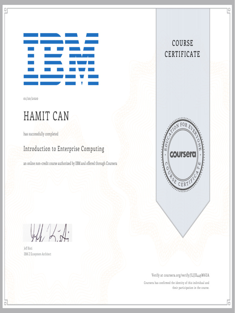 IBM Course Certificate: Enterprise Computing | PDF | New York Stock ...