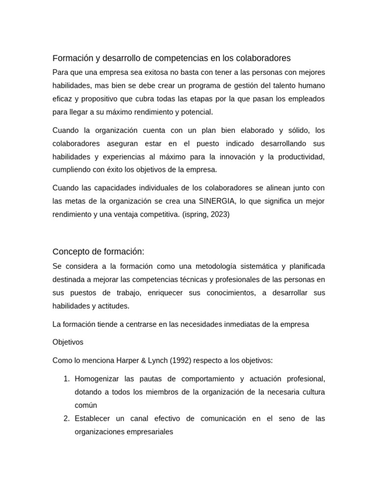 Formación y Desarrollo de Competencias Laborales | PDF | Business
