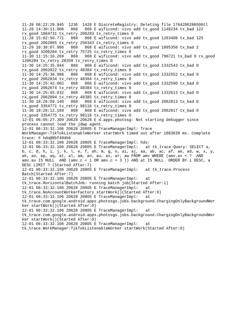 WiFi and App Error Logs Analysis | PDF