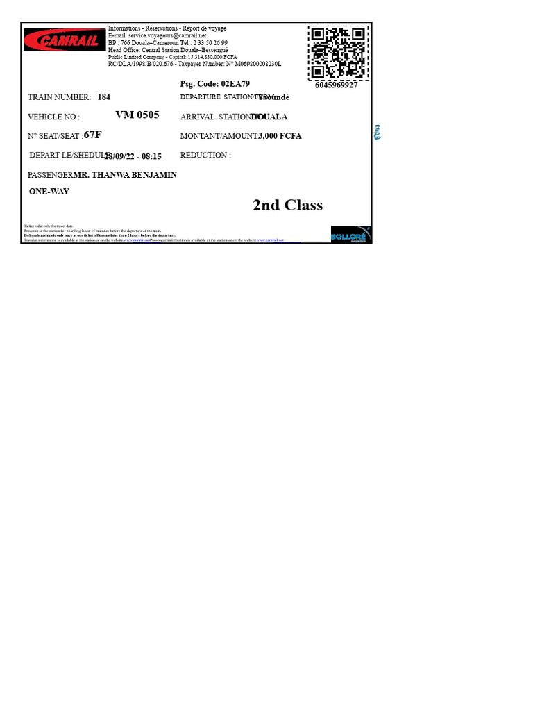 Ticket 6045969927 | PDF