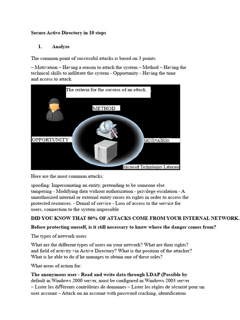 Secure Active Directory: 10 Essential Steps | PDF | Active Directory ...