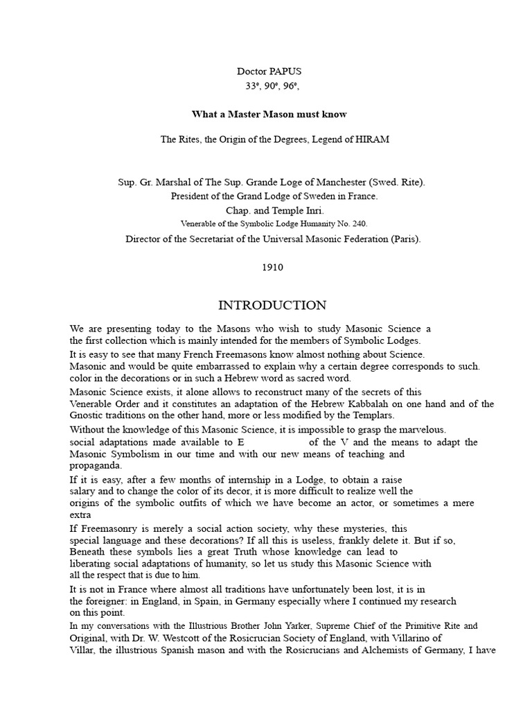 Understanding Masonic Science and Rites | PDF | Freemasonry | Hermeticism