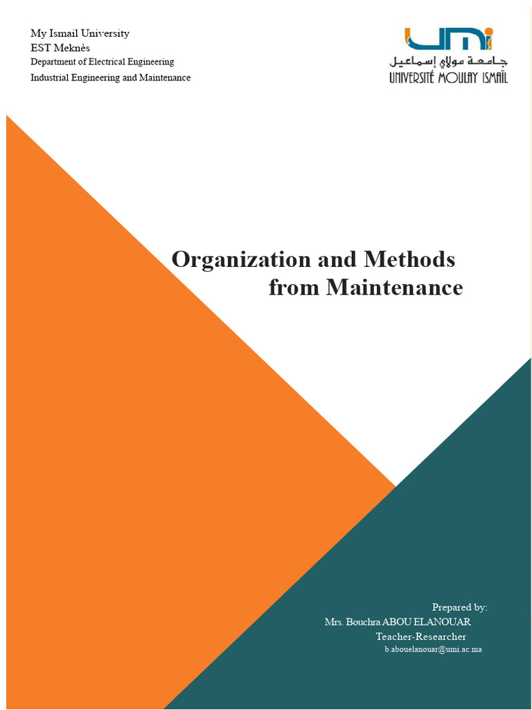 Course_Organization and Maintenance Methods_Pr.abouELANOUAR | PDF ...