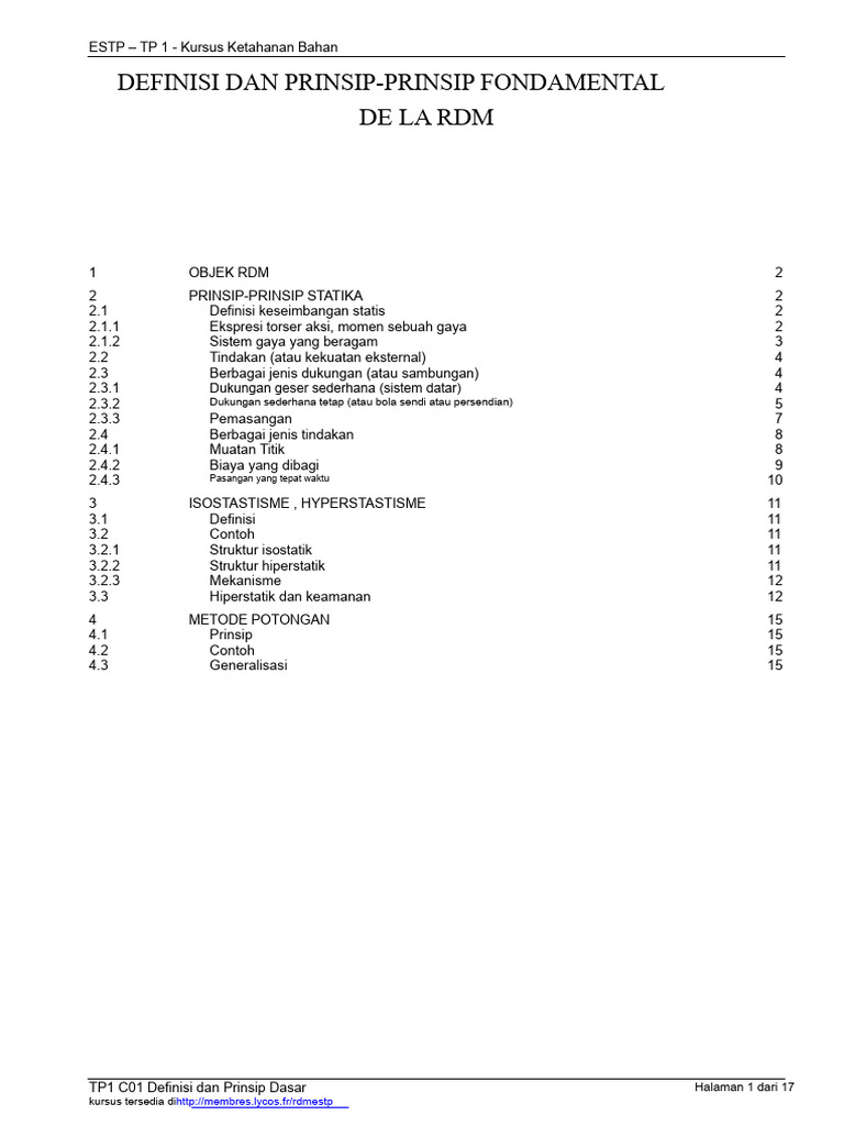 Definisi dan prinsip dasar RdM | PDF