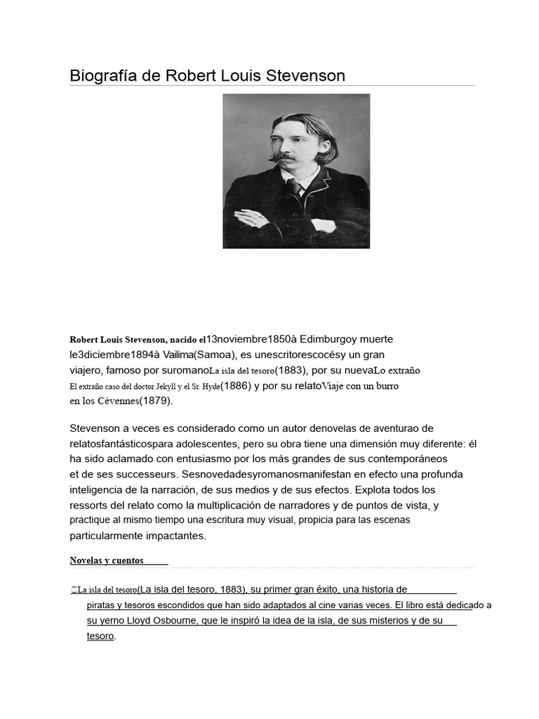 Biografía de Robert Louis Stevenson PDF