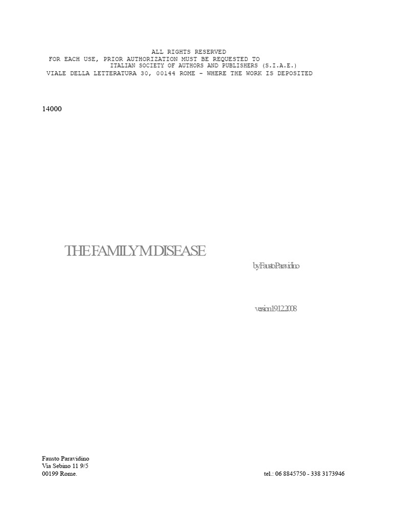 The Family M Disease - Script | PDF