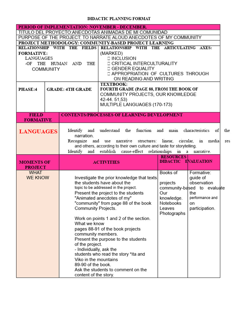 Language Project Fourth Grade-1 | PDF | Books | Knowledge