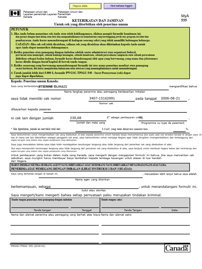 Formulir PWGSC 535.PDF | PDF
