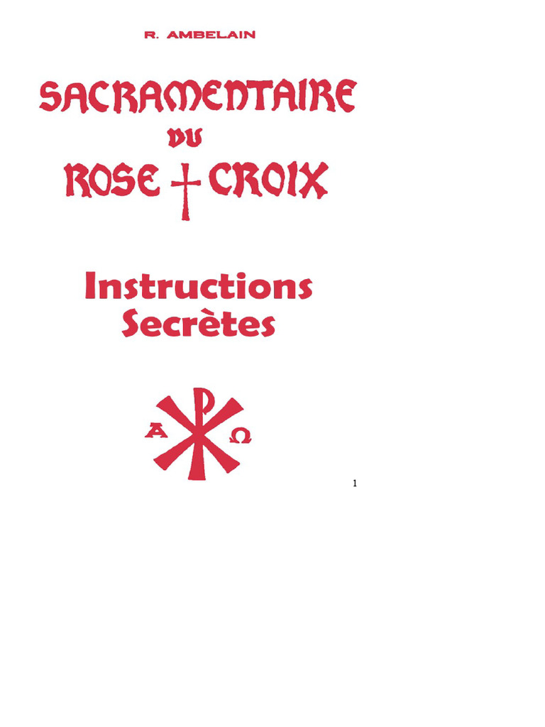 Instruksi Ritual Sakramen Rose + Croix | PDF