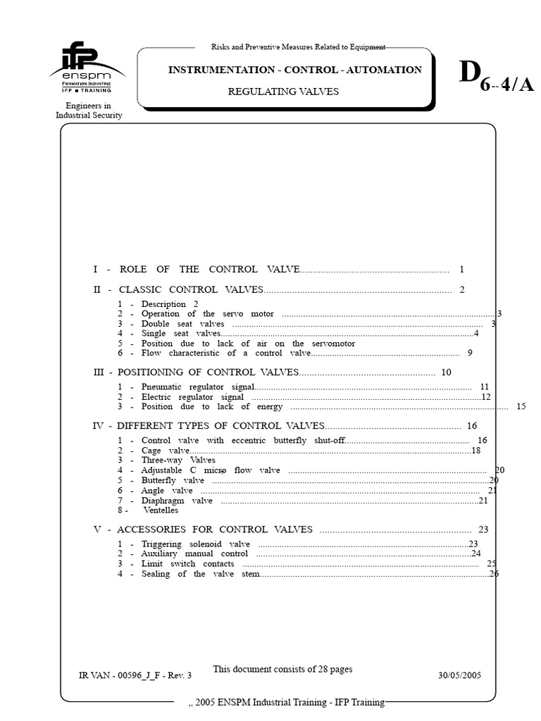 INSTRUMENTATION - CONTROL - AUTOMATION REGULATION VALVES.pdf | PDF ...