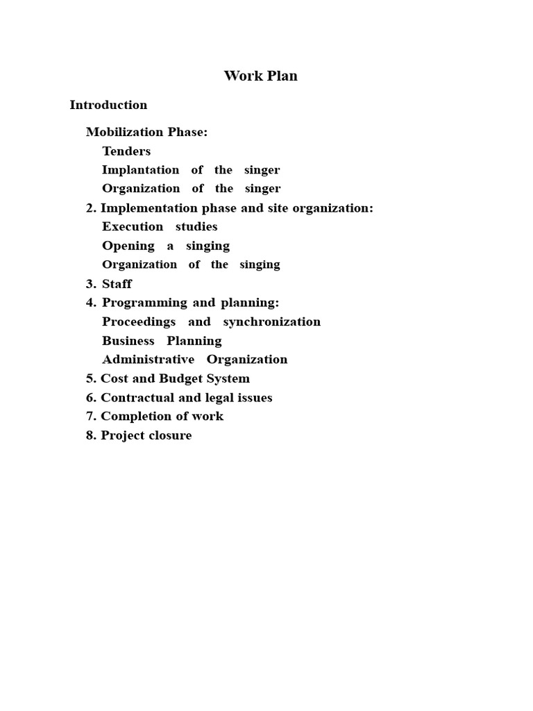 Civil Engineering Work Plan Overview | PDF | Specification (Technical ...