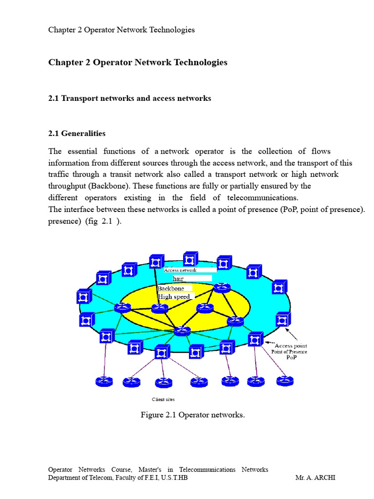 Operator Network Technologies Overview | PDF | Networking ...