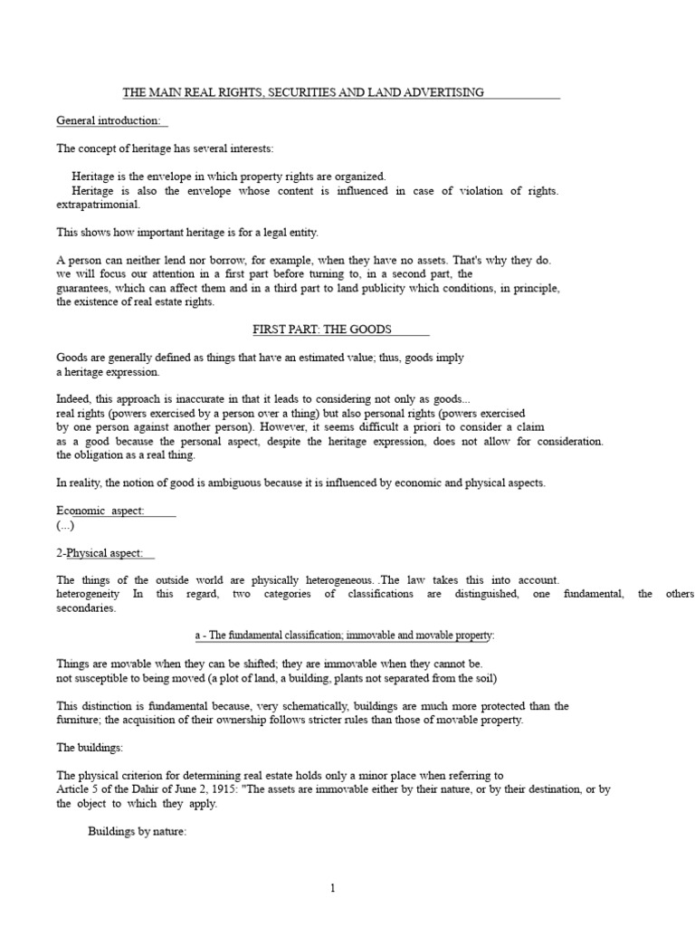 The Main Real Rights PDF | PDF | Property | Concurrent Estate
