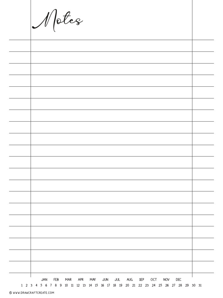 Monthly Notes Template | PDF