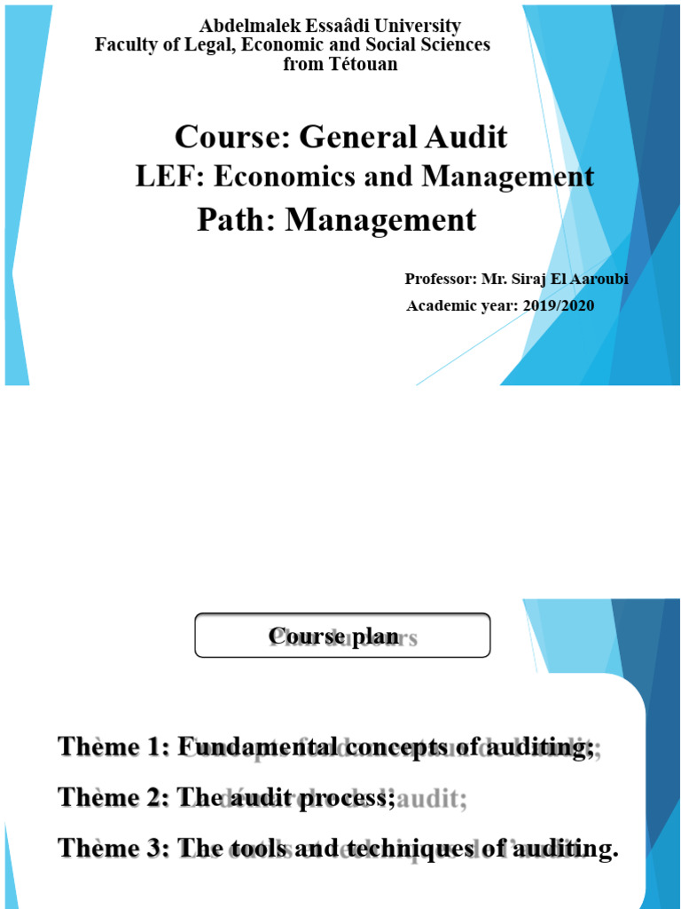 General Audit Course Overview | PDF | Audit | Internal Control
