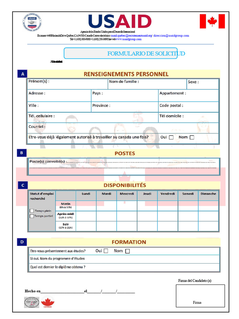 Formulario de Solicitud USAID | PDF