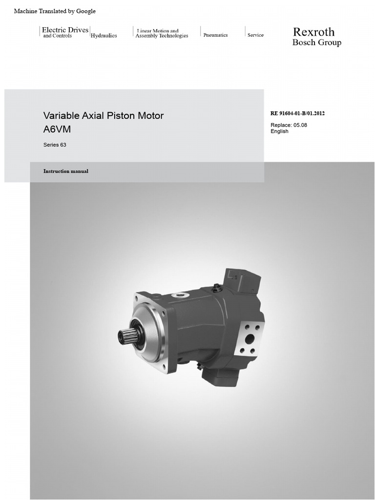A6VM Series 63 Axial Piston Motor Manual | PDF | Safety | Leak