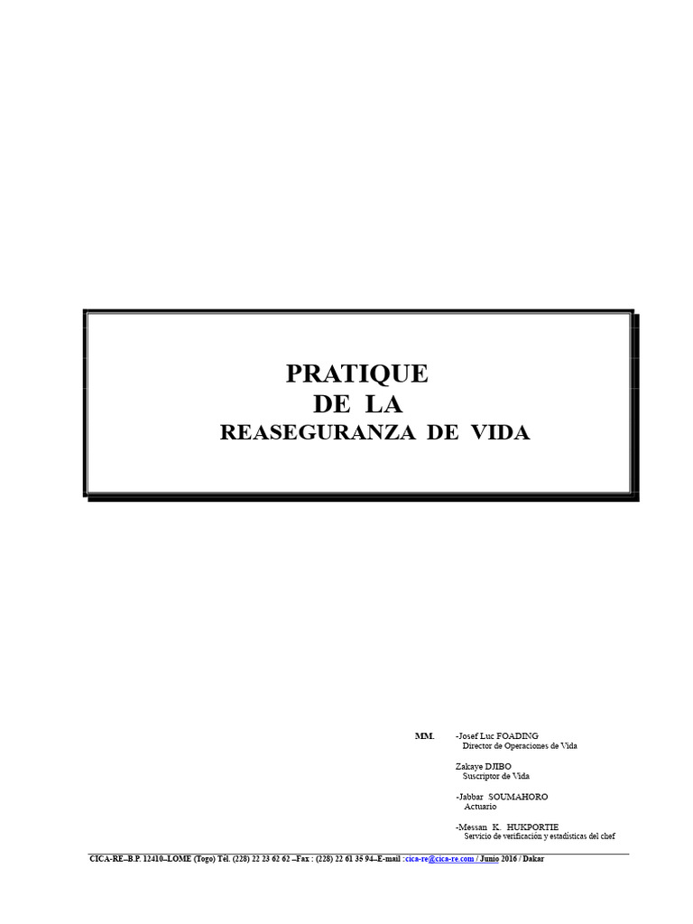 Práctica de Reaseguro de Vida.pdf | PDF | Reaseguro | Seguro