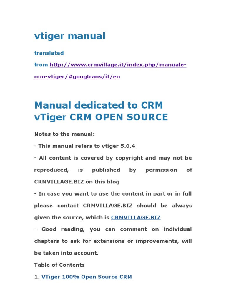 Vtiger 504 Manual | PDF | Comma Separated Values | Email