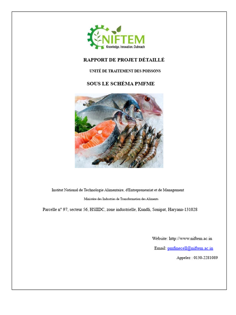 Rapport sur l'Unité de Transformation du Poisson | PDF | Aquaculture ...