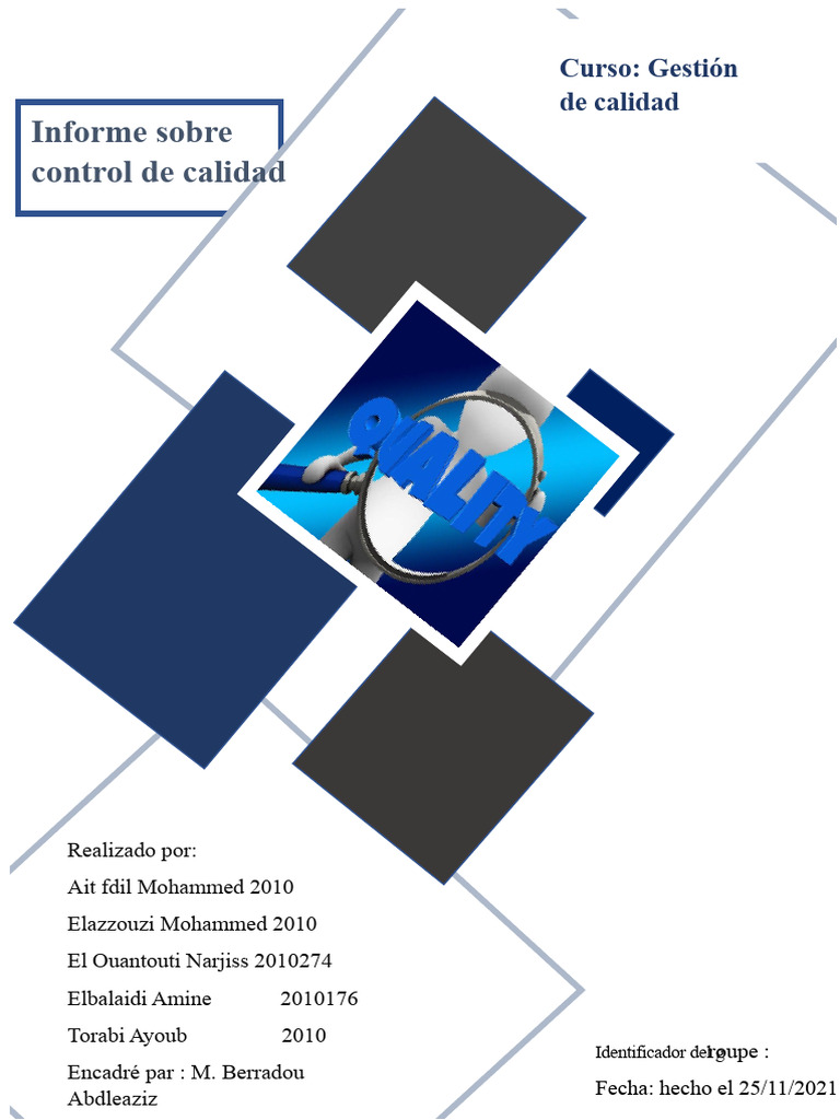 Informe de Control de Calidad | PDF | Procesos de negocio | Sector ...