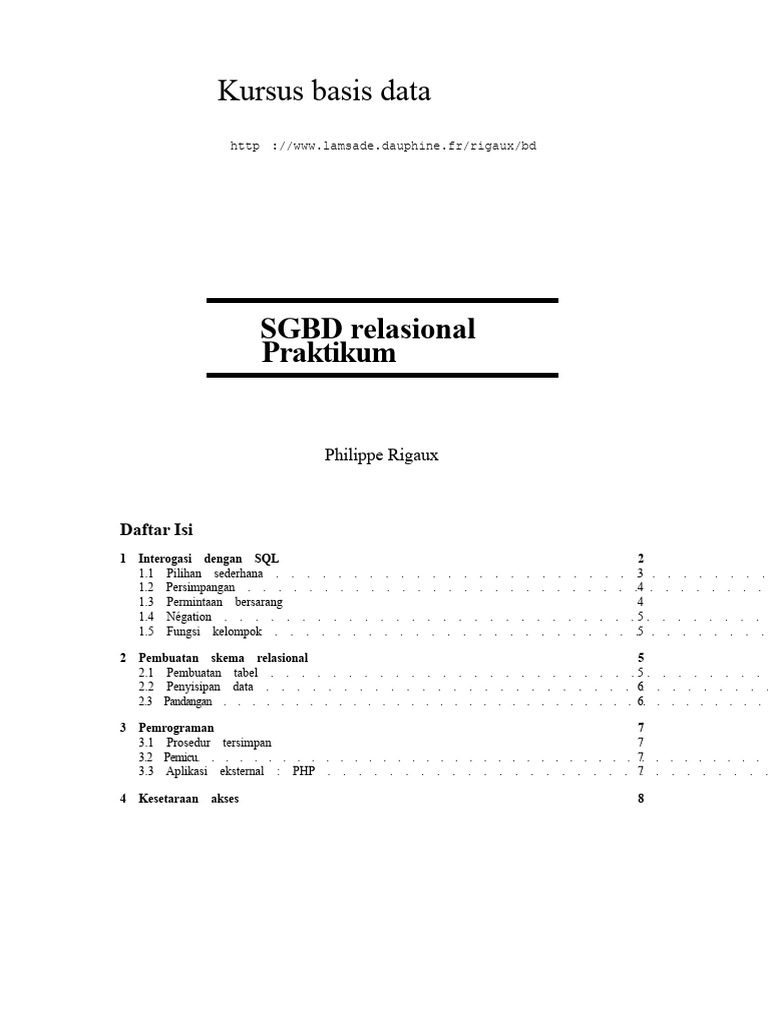 Kursus SQL dan Basis Data Relasional | PDF