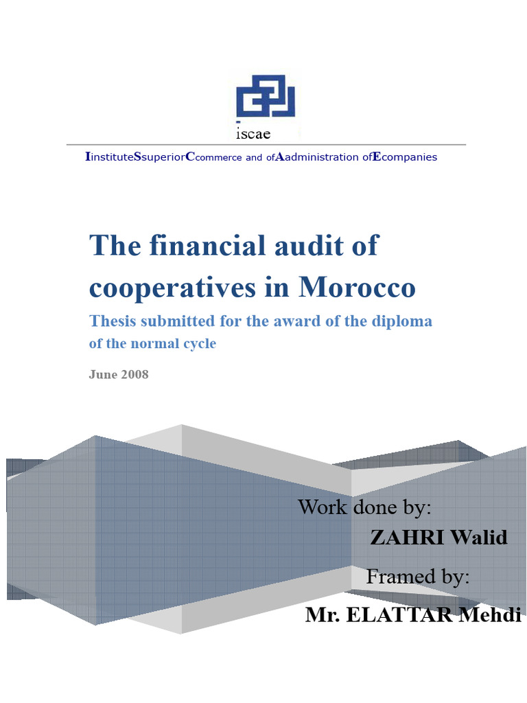 Financial Audit of Moroccan Cooperatives | PDF | Internal Control | Audit