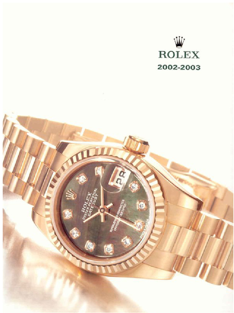 Lista de Precios Relojes Rolex 2002 | PDF | Materiales | Rieles