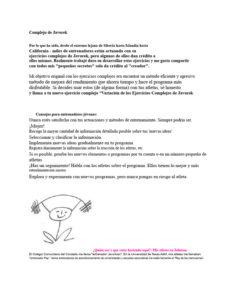 Ejercicios Complejos de Javorek para Atletas | PDF | Entrenamiento de ...
