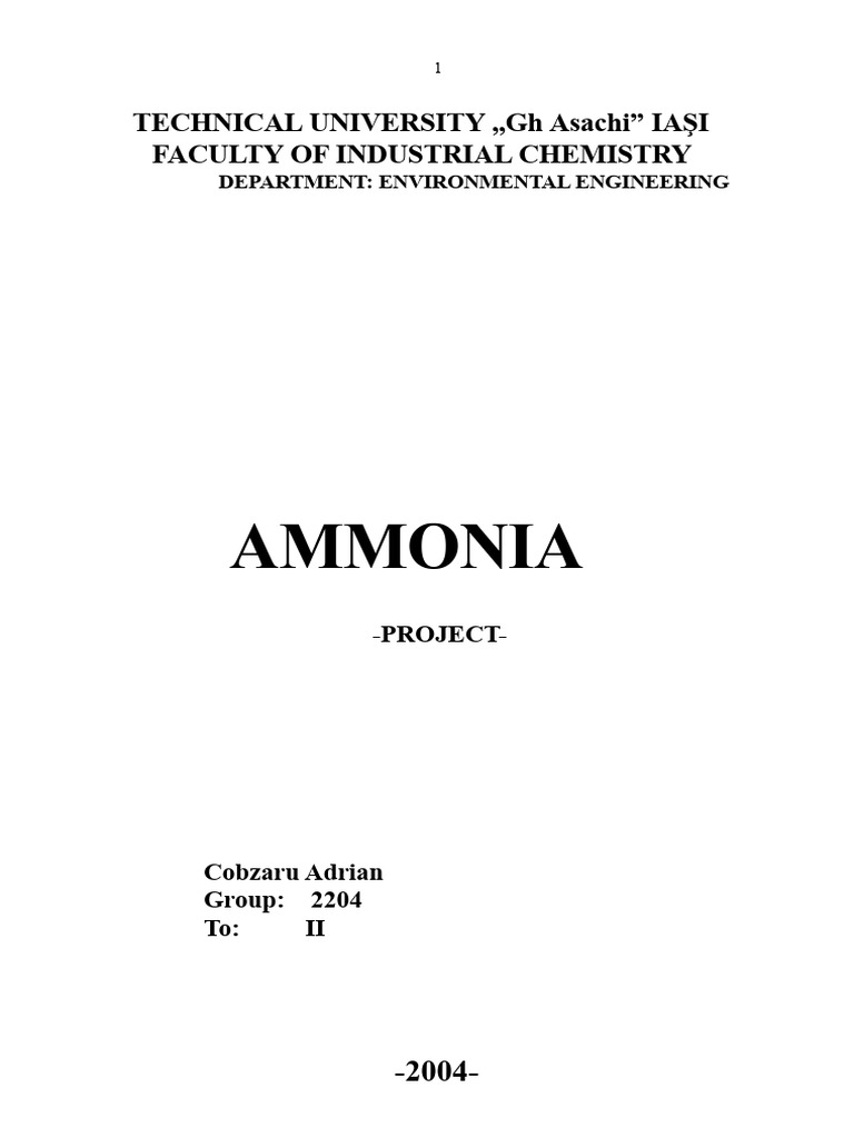 Ammonia Production and Methods Overview | PDF | Ammonia | Nitrogen