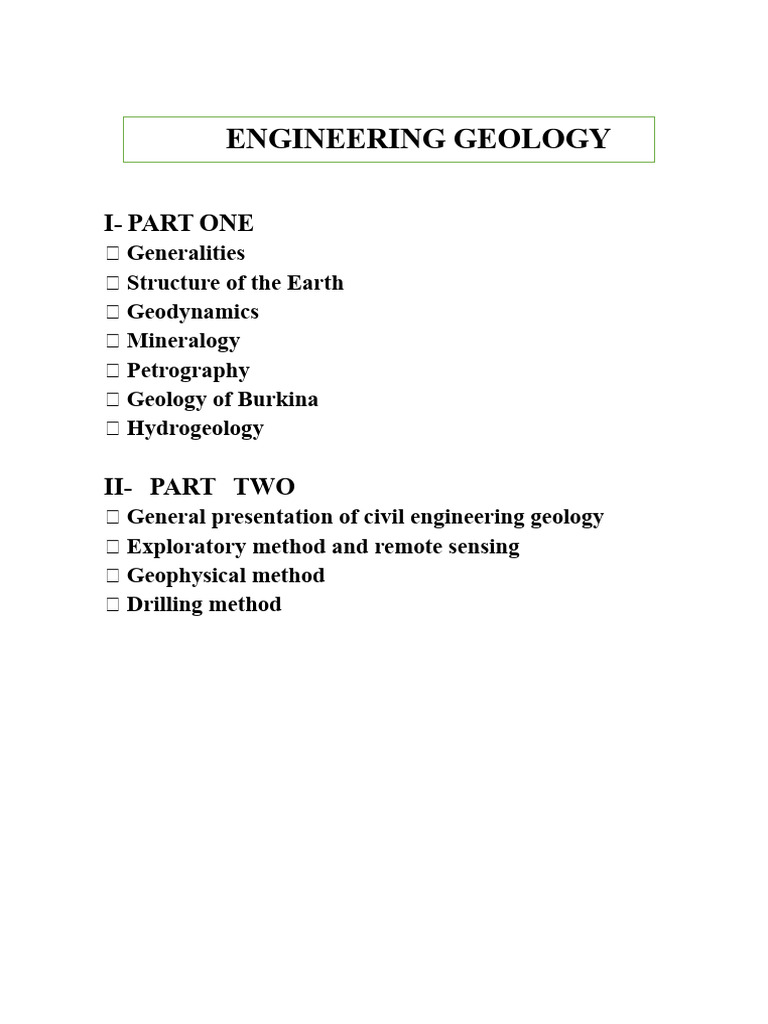 Engineering Geology: Earth Structure & Methods | PDF | Earthquakes ...