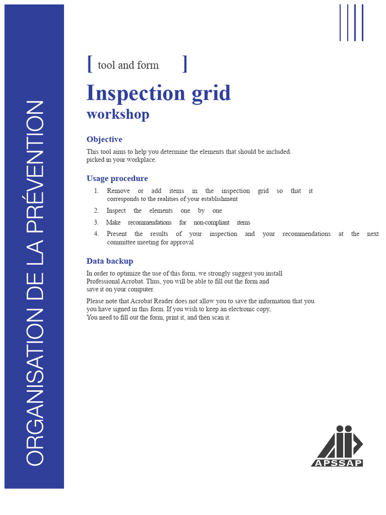 Workshop Inspection Checklist Tool | PDF | Welding | Construction