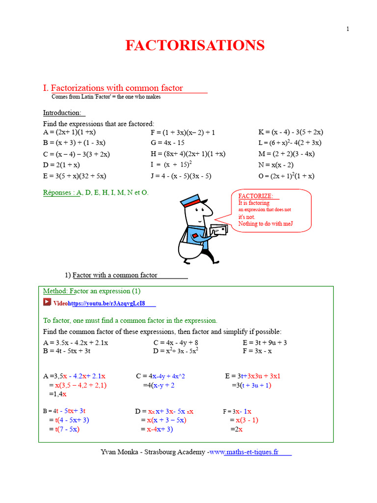 Factorization Techniques and Exercises | PDF | Mathematics