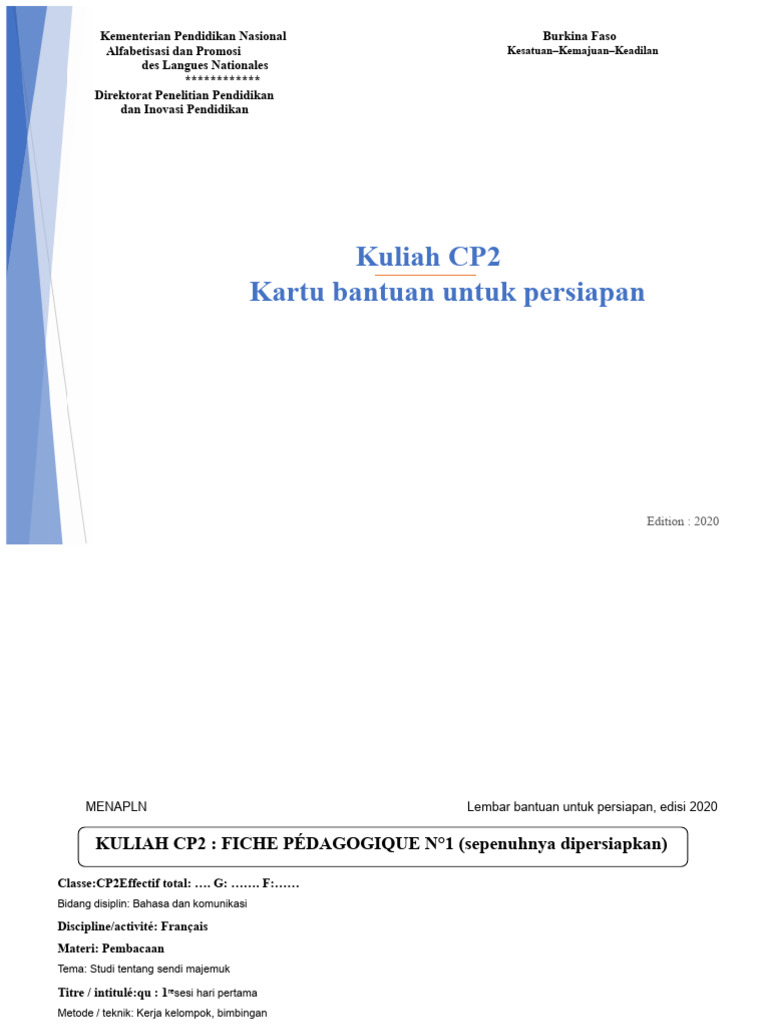 Panduan Pembelajaran Bahasa CP2 2020 | PDF