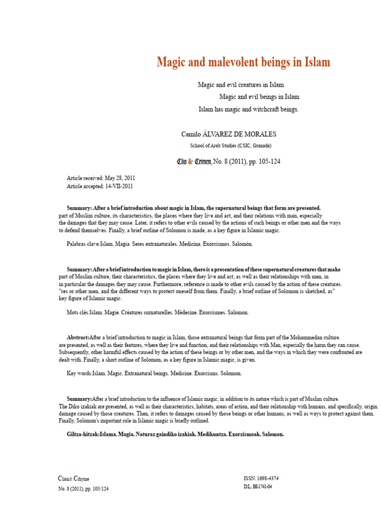 Islamic Magic and Malevolent Beings | PDF | Jinn | Demons