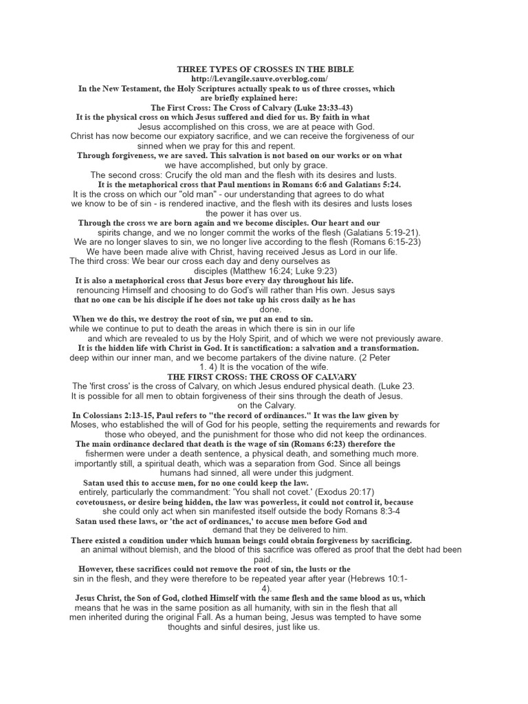 Understanding the Three Biblical Crosses | PDF | Jesus | Sin