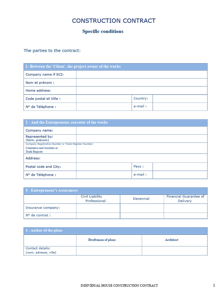 Individual House Construction Contract | PDF | Guarantee | Liability ...