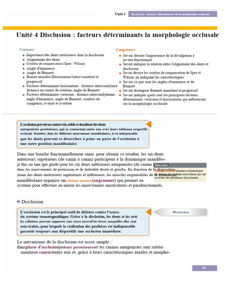Disclusion et morphologie occlusale | PDF | Dent | Rotation
