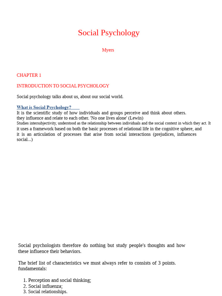 Introduction to Social Psychology Concepts | PDF | Attitude (Psychology ...