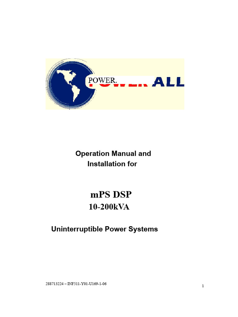 mPS DSP UPS Installation Manual | PDF | Power Inverter | Rectifier