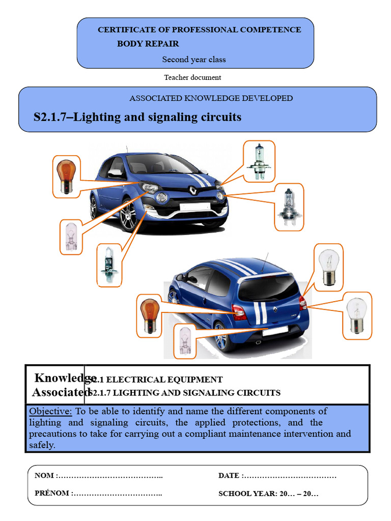 course_teacher_the_lighting_and_signal_circuits.pdf | PDF | Headlamp ...