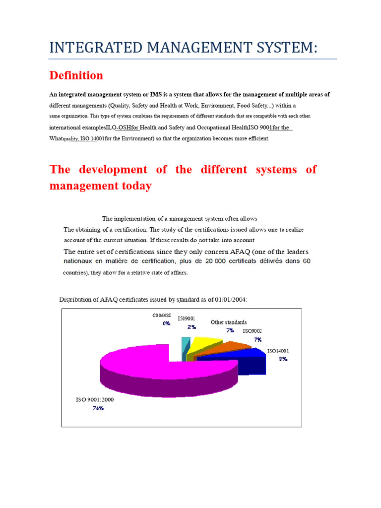 Integrated Management System | PDF | Occupational Safety And Health ...