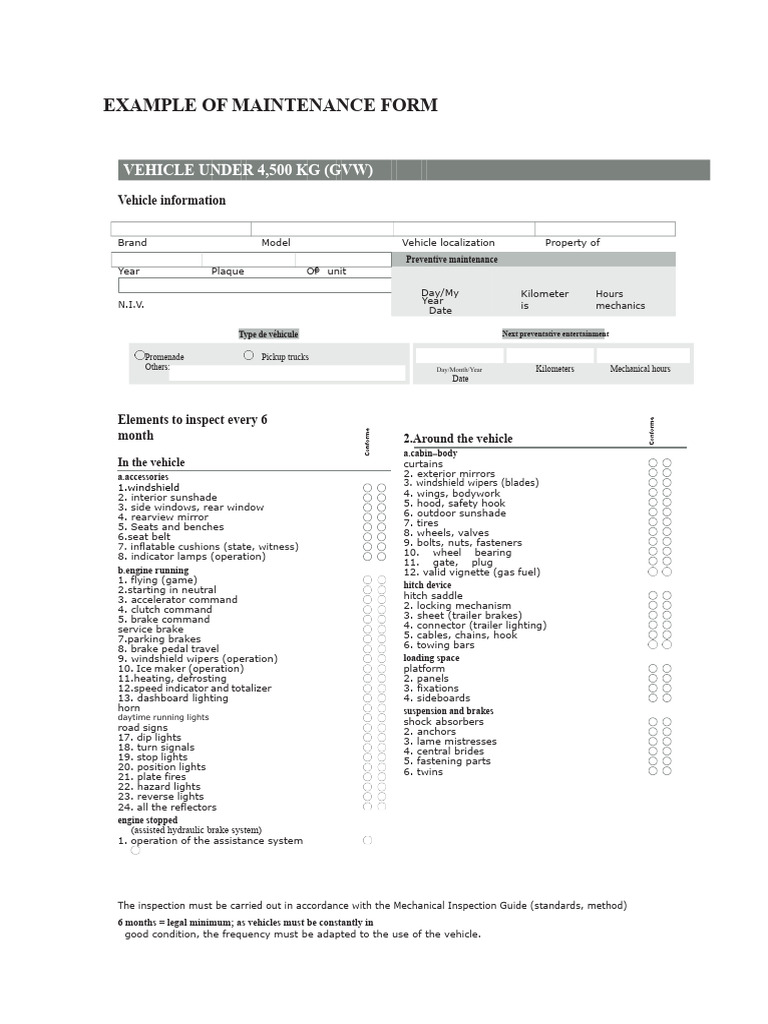 EXAMPLE VEHICLE LOGBOOK.docx | PDF | Car | Automotive Industry