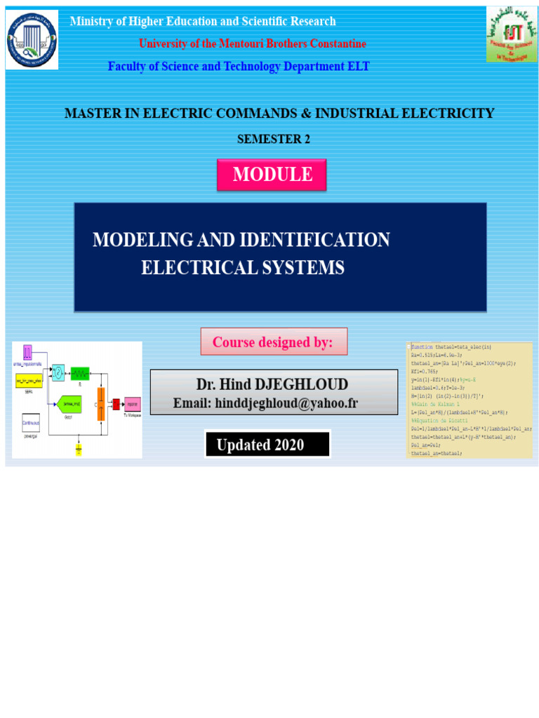 Modeling Electrical Systems Course Guide | PDF | Applied Mathematics