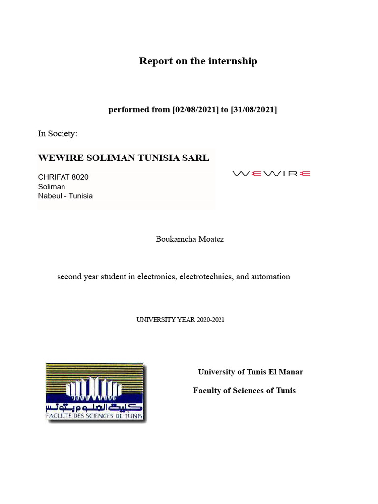 Internship Report | PDF | Electrical Connector | Mechanical Engineering